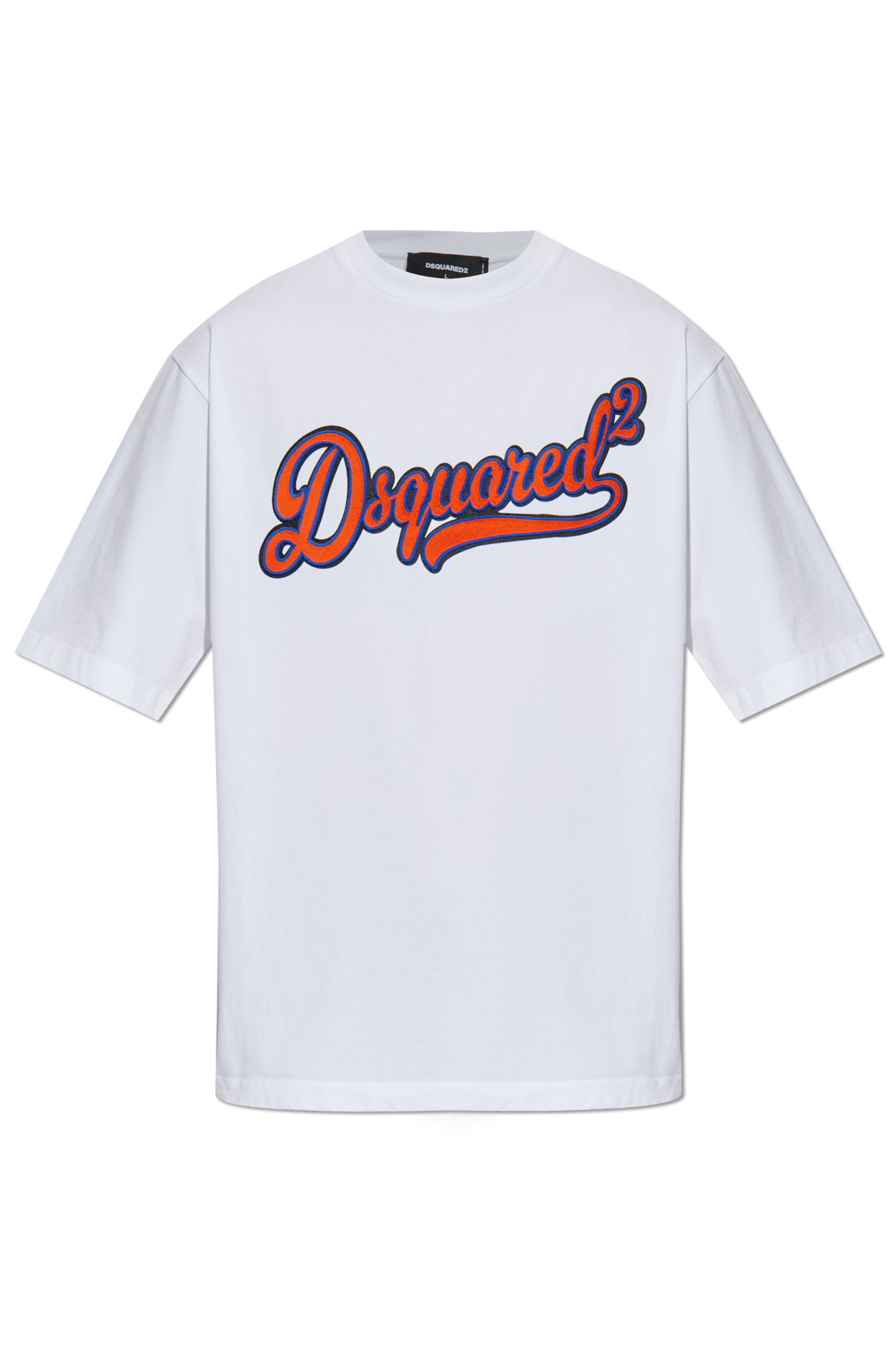 Tシャツ・カットソー Dsquared2 White T-Shirt With Logo Embroidery Dsquared2 Embroidered-Logo T-Shirt - White | Editorialist